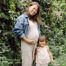 Dr. Renie Ikeda and her daughter smiling in a garden, expecting baby #2